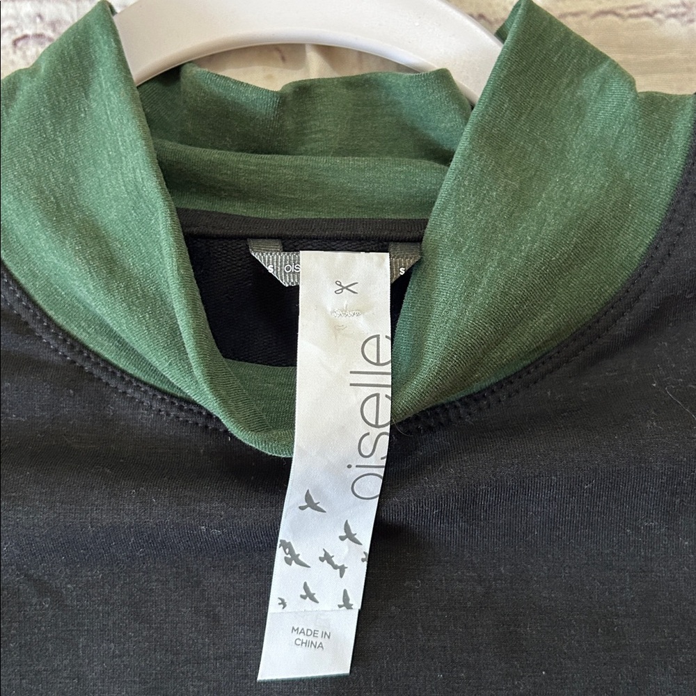 Oiselle Women’s Color-block Mock-neck Retro Sporty Casual Tee Soft Tencel Small - Picture 4 of 5